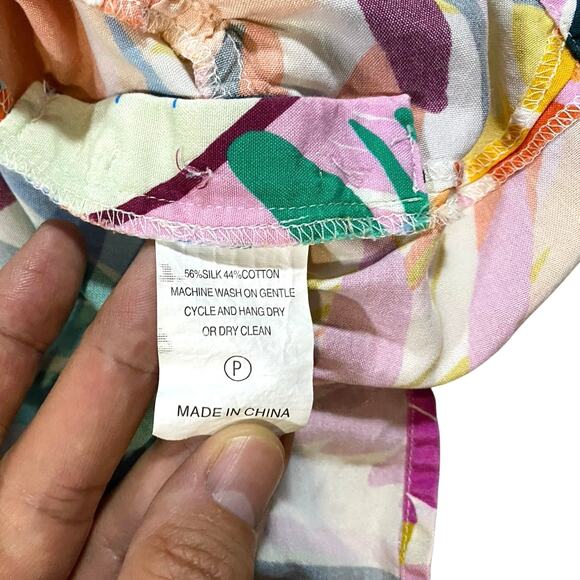 Marie Oliver Floral Ruffled Silk Top - M - Picture 4 of 4